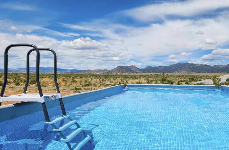 above ground pool with a saltwater system